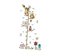 Animal Height Measurement Wall Decal Removable Zoo Pattern