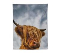Animal Highland Cattle Cow Cow Furry Art Tapestry Wall Tapestry Art for Home Decorations Dorm Decor Living Room Tapestry 30"x40"