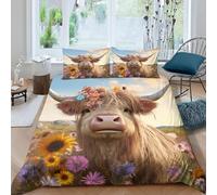 Animal Highland Cattle Duvet Cover Set With Pillow Case Kids Bedding Set Soft Easy Care Kids Children'S Bedding Quilt Bed Cover 2 Matching Pillowcases - Premium Quality Print Design Super Ki-850598276