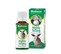Animal Highly Strung Flower Essence is Designed for use with All Types of Animals to Help Calm overactive, Edgy, Frisky, excitable and Unpredictable Pets, containing Chamomile and Agrimony. 30ml