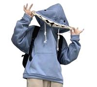 Animal Hoodie-Cute Blue Shark Shape Long Sleeve Sweatshirt, Oversized Aesthetic Couple Sweatshirts, Funny Cosplay Sweatshirts for Teen Girls Men Women, Soft Fleece Comfortable Hooded Jacket | For