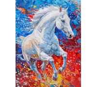 Animal Horse Paint by Numbers for Adults with Frame, Large Paint by Number Canvas Kits, DIY Color Oil Painting Acrylic Paints with Brushes, Hobbies for Adults Women, Home Wall Decor 30x40cm J8-443