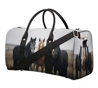 Animal Horses Travel Duffle Bag for Women Men Girls Boys Weekend Overnight Bags 22.7 L Tote Cabin Luggage Bag for Sports Gym Yoga