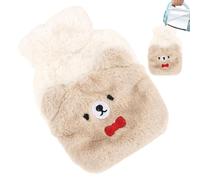 Animal Hot Water Bottle - Cute Plush Hand Warmer, Thermal Compress Pouch with Removable Stuffed Cover, Sturdy Leakproof Rubber Core, Ideal for Shoulder Waist Body