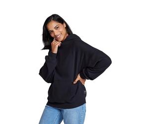 Animal Idol Womens Drop Shoulder Hoodie - Soft & Cosy Beach Jumper with Kangaroo Pocket, Elasticated Cuffs & Hem - Autumn Winter Walking, Hiking & Outdoors Jet Black Women's Size 20