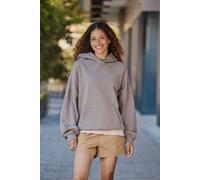 Animal Idol Womens Drop Shoulder Hoodie - Taupe - Taupe - Size: 12
