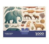 Animal Illustration Jigsaw Puzzle for Adults 1000 Pieces Puzzle Game Paper Educational Knowledge Night Relaxation 70x50cm/1000pcs