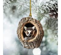 Animal in Nest Oval Ornament, Owl Butterfly Dragon in Nest Christmas Tree Hangings, 2d Flat Acrylic Small Pendants, Forest Animal Christmas Ornament, Holiday Xmas Tree Decor (A)