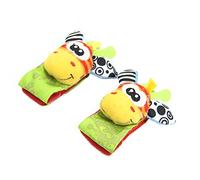 Animal Infant Baby Kids Hand Wrist Bells Foot Sock Rattles Soft New Baby Rattles and Teethers Natural