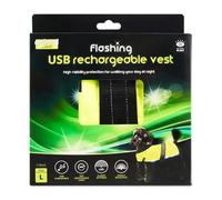 Animal Instincts Flashing Safety Usb Flash Reflective Vest Yellow L - Large