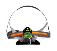 Animal Instincts Light Up Dog Harness Flashing Dog Walking Safety USB Light Nylon Harness, Grey/Orange - Large, 75cm
