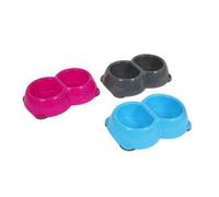 Animal Instincts Plastic Twin Dog Bowl - 280ml x 2