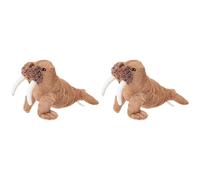Animal Instincts Snow Mates Winston Walrus, Squeaky Soft Plush Chew Companion Dog Toy - Large (Pack of 2)