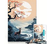 Animal Japan Vibes Adults Puzzles 1000 Piece Jigsaws Recall Skill Fun High Precision Die Cut Easy to Learn Family Enjoyment (38x52cm)