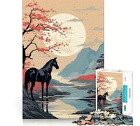 Animal Japan Vibes Jigsaw Puzzle1000 Pieces Mind Train Fun Clean Cut Sturdy Components Captivating Leisure for Cozy Indoors (38x52cm)