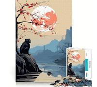 Animal Japan Vibes Jigsaw Puzzles 1000 Cognitive Skill Toy Smooth Burr Free Surface Relaxing Indoor Group Activity (50x75cm)