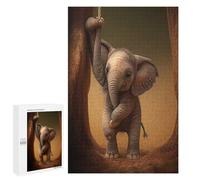 Animal Jigsaw Puzzles, Cute Elephant Themed Puzzles for Adults - 1000 Pieces Jigsaw Puzzles, Educational Games Gift for Elders Family and Friends 38 * 52cm