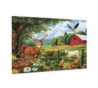 Animal Jigsaw Puzzles for Adults 1000 Jigsaw Puzzle Farm Pattern Design with Gift Box Packaging for Gifts for Women, Beginner Challenging Family Activity for Home Wall Bedroom Decor 75x50 CM -193y