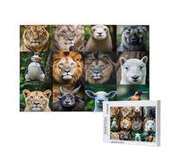 Animal Jigsaw Puzzles for Adults 300 Piece,Lion Puzzles for Adults Wooden, Funny/Difficult/Impossible/Challenging Decompression Games, As a Birthday for Women and Men ML-704