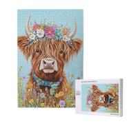 Animal Jigsaw Puzzles for Adults 5000, Highland Cattle Puzzles for Adults Wooden, Funny/Difficult/Impossible/Challenging Decompression Games, As a Birthday for Women and Men M-1544
