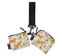 Animal Jungle Leopard Women's Money Organizers Small Portable Zipper Coin Purse Wallet with Zipper Coin Pocket for Work Travel 2 Packs Wallet para tarjetas