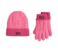 Animal Kids Faux Fur Lined Hat And Gloves Set - Pink - Pink - S-M