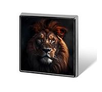 Animal King Lion Square Lapel Pin Brooches Badge Holder for Clothes Bags Backpack Hats