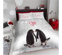 Animal King Size Duvet Cover 3D Print Penguin pattern Bedding Set Soft Comfy Microfiber Couple Quilt Cover 230x220 cm + 2 Pillowcases with Zipper