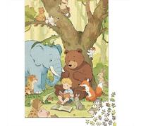 Animal Kingdom 1000 Pc Cardboard DIY Elephant Bear Kids Puzzle, Challenging Family Game 12+, Stress Relief, Vibrant Colours & Home Decor 38x26cm/1000pcs