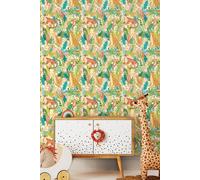 Animal Kingdom 10m Matt Wallpaper Hoopla Walls Green One Size