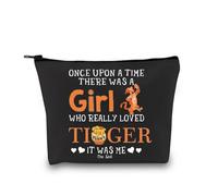 Animal Kingdom Gift Tiger Cartoon Character Gift There was A Girl Who Really Loved Zipper Pouch Makeup Bag for Fans (Really Loved Tiger Black EU)