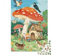 Animal Kingdom Recycled Cardboard 1000 Piece Mushroom House Kids Puzzle Bundle, Brain Training, Personalised Gift, Wall Decor & Office Break Fun 52x38cm/1000pcs