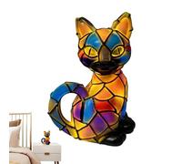 Animal Lamp Spooky Resin Cat Statue Sculpture LED Nightlight