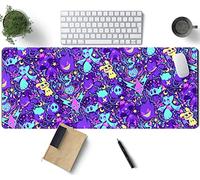 Animal Large Mouse Pad XL Cute Purple Mouse Pads Kawaii Pet Pattern Desk Mat, Extended Gaming Desk Pad Computer Laptop Keyboard Mouse Mat 31.5x11.8 in, Office Desk Decor Protector Mat for Women