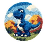 Animal Latch Hook Kit Rug Cartoon Dinosaur DIY Latch Hook Rug Making for Adults Embroidery Kit Carpet Home Decoration 50x50cm