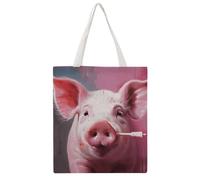 Animal Laughter Tote Bag, Aesthetic Canvas Tote Bag Reusable Grocery Shopping Bag for Women Men