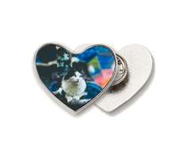animal lazy cat photograph Heart Metal Pin Brooch Clip Love