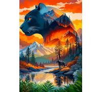 Animal Leopard Landscape 1500 Piece Jigsaw Puzzle for Adults, Creativity, Challenging and Difficult Puzzle, Brain Teaser Puzzles for Adults 1500 Pieces for The Whole for Women, Men