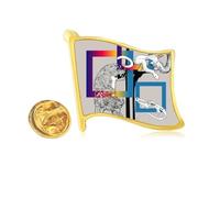 Animal Leopard Lizard Snake Pattern Golden Metal Flag Lapel Pin Badge