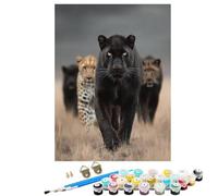 Animal Leopard Paint by Numbers for Children, 24x32 inch Large Paint by Numbers for Adults, DIY Oil Paintings Crafts for Women Gifts With Frame Brushes and Acrylic Pigment Home Wall Decor BJHDK604