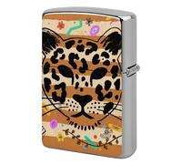 Animal Leopard Print Lighter Case Double-Sided Graffiti Metal Lighter Cover Lighters Protective Sleeve for Women Men Standard Lighters