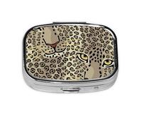 Animal Leopard Print,Meta Pill Box 2 Compartment Medicine Case,Portable Organizer,Rectangle Meta Portable Organizer Pill Box 787 Compartment Medicine Case