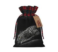 Animal Leopard Printed Gift Bag, Perfect Color Blocking Burlap Gift Bag
