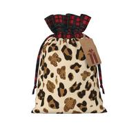 Animal Leopard Printed Gift Bag, Perfect Color Blocking Burlap Gift Bag