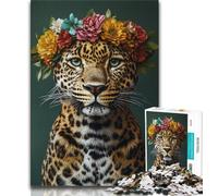 Animal Leopard Puzzles for Teenagers Teens 1000pc Puzzle,Help The Brain Exercise Addictive Toys to Cultivate Patience A Work of Art (38x26cm)