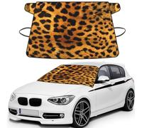 Animal Leopard Skin, Car Windshield Cover, Protective Windscreen Cover - Snow Ice Sun UV Dust Water Resistant - Fit for Most Cars