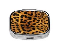 Animal Leopard Skin,Meta Pill Box 2 Compartment Medicine Case,Portable Organizer,Rectangle Meta Portable Organizer Pill Box 776 Compartment Medicine Case