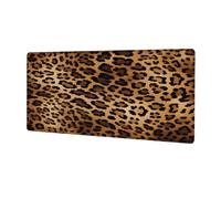 Animal Leopard Skin Print Extended Mouse Pad Large Desk Mat with Non Slip Rubber Base Stitched Edges Gaming Mouse Pad for Keyboard Office Home 30 x 80 CM