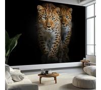 Animal Leopard Wallpaper Bedroom Kids Boys 3D Wallpaper Mural, Black Kids Teens Room Poster Photo Wall Mural Themed Room Playroom 350 x 256 cm
