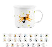 Animal Letter J Mug -White Initial Personalised Alphabet Novelty Durable Hot Drinks Outdoor Cup for Travel Picnics Home Hiking